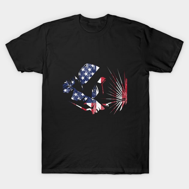 Welder - Welder USA Flag T-Shirt by Kudostees